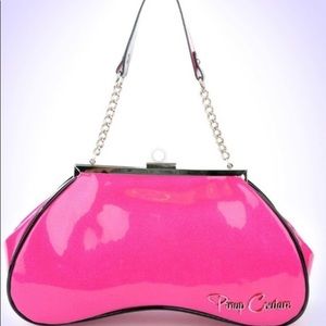Pinup Couture pink sparkle Amoeba handbag